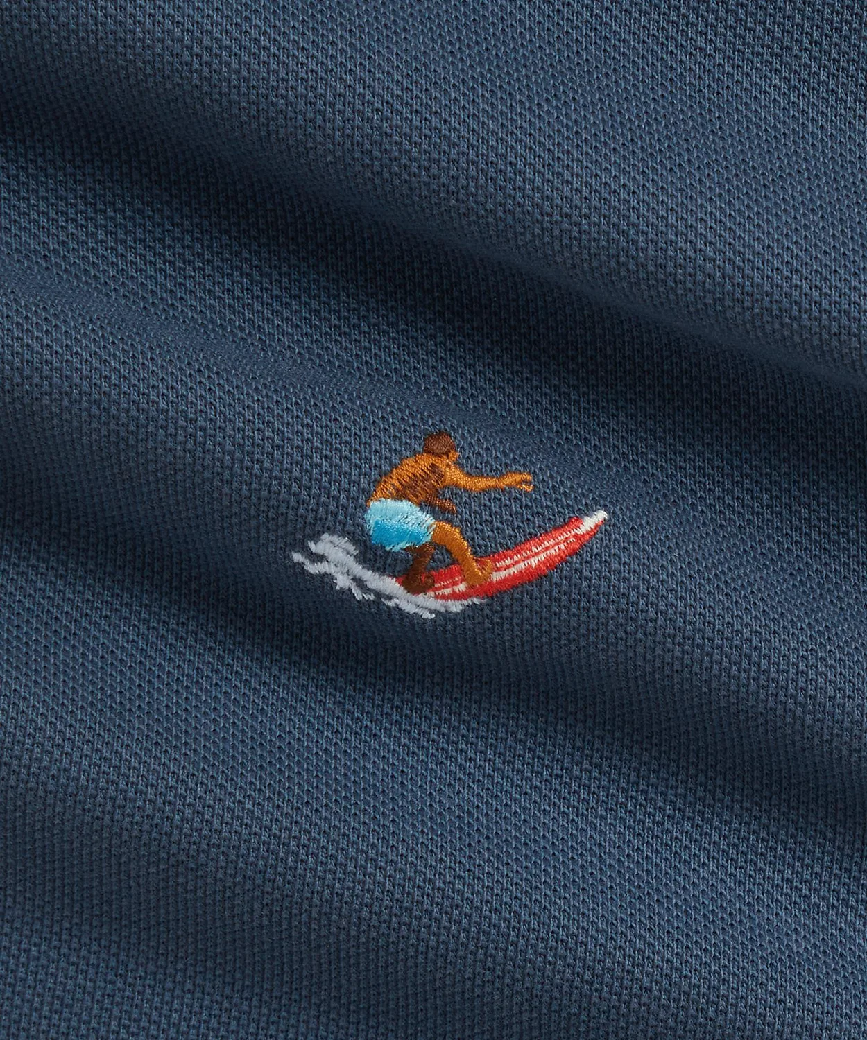 Поло-платье из хлопкового меха с вышивкой, Ralph Lauren, темно-синий — фото 3
