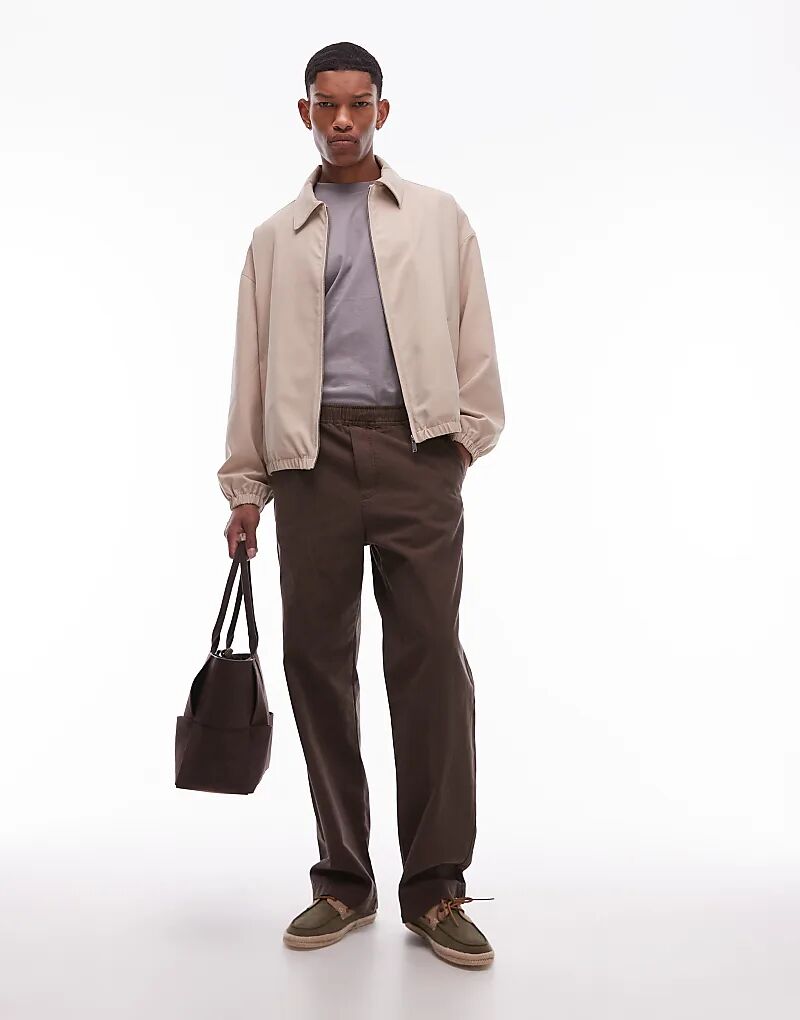 

Свободные брюки прямого кроя Double A By Wood Wood коричневого цвета