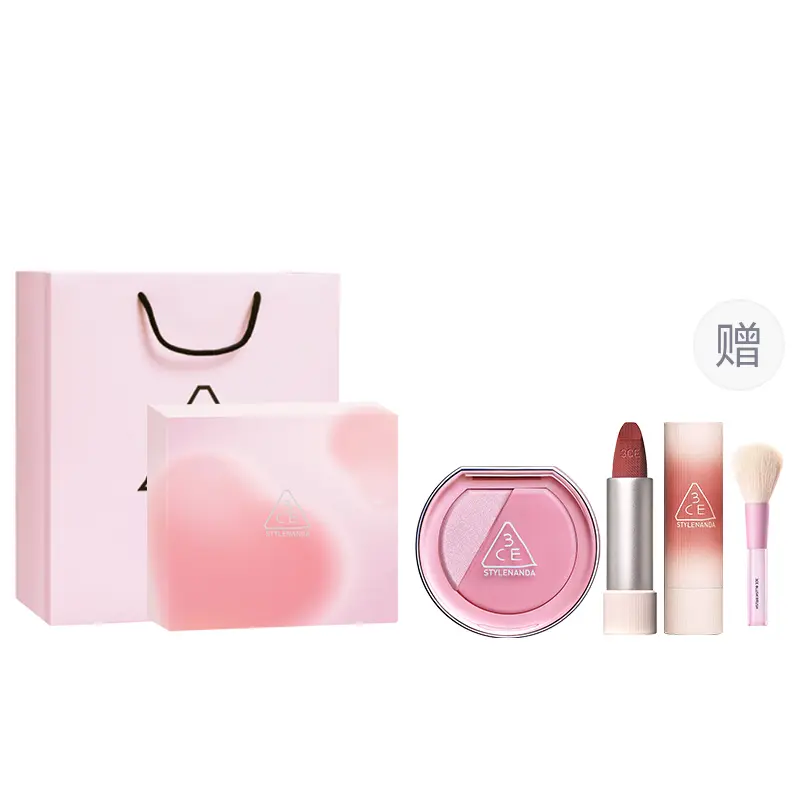 

Безупречная палетка румян матовый 2 в 1 хайлайтер и пуф длительного действия коррекция тона кожи натуральный набор в подарочной упаковке 3CE