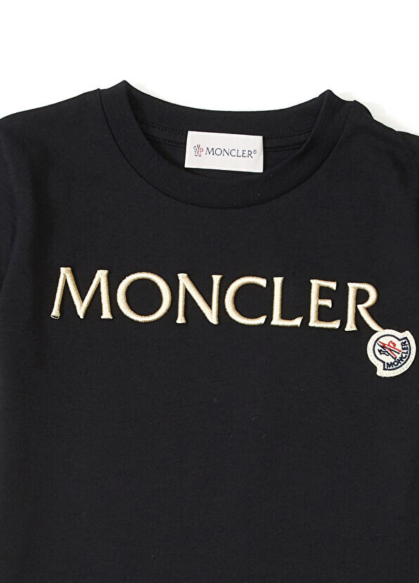 Футболка для девочки с логотипом Moncler, черный — фото 3