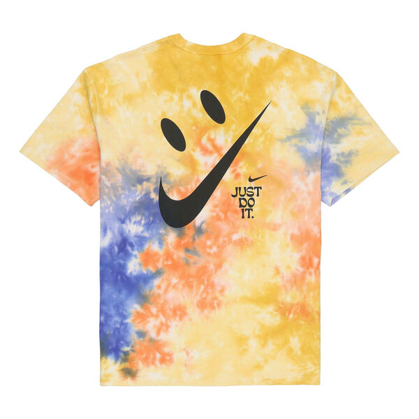 

Футболка Men's Nike Sportswear Tie Dye Smiling Face Printing Loose Short Sleeve Orange T-Shirt, оранжевый