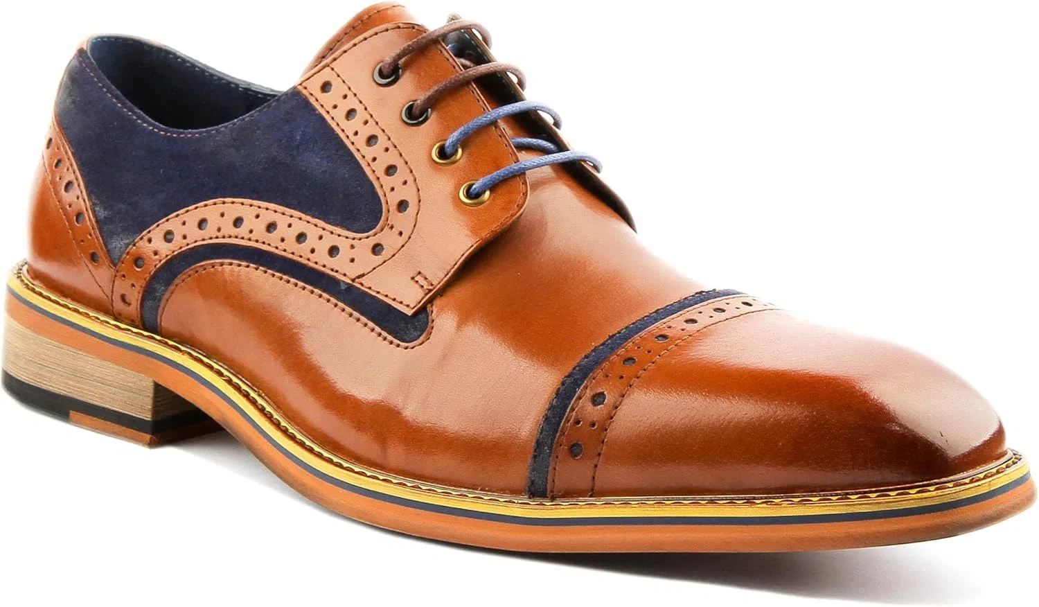 Мужские замшевые повседневные туфли JUSTINREESS ENGLAND, Brown Blue