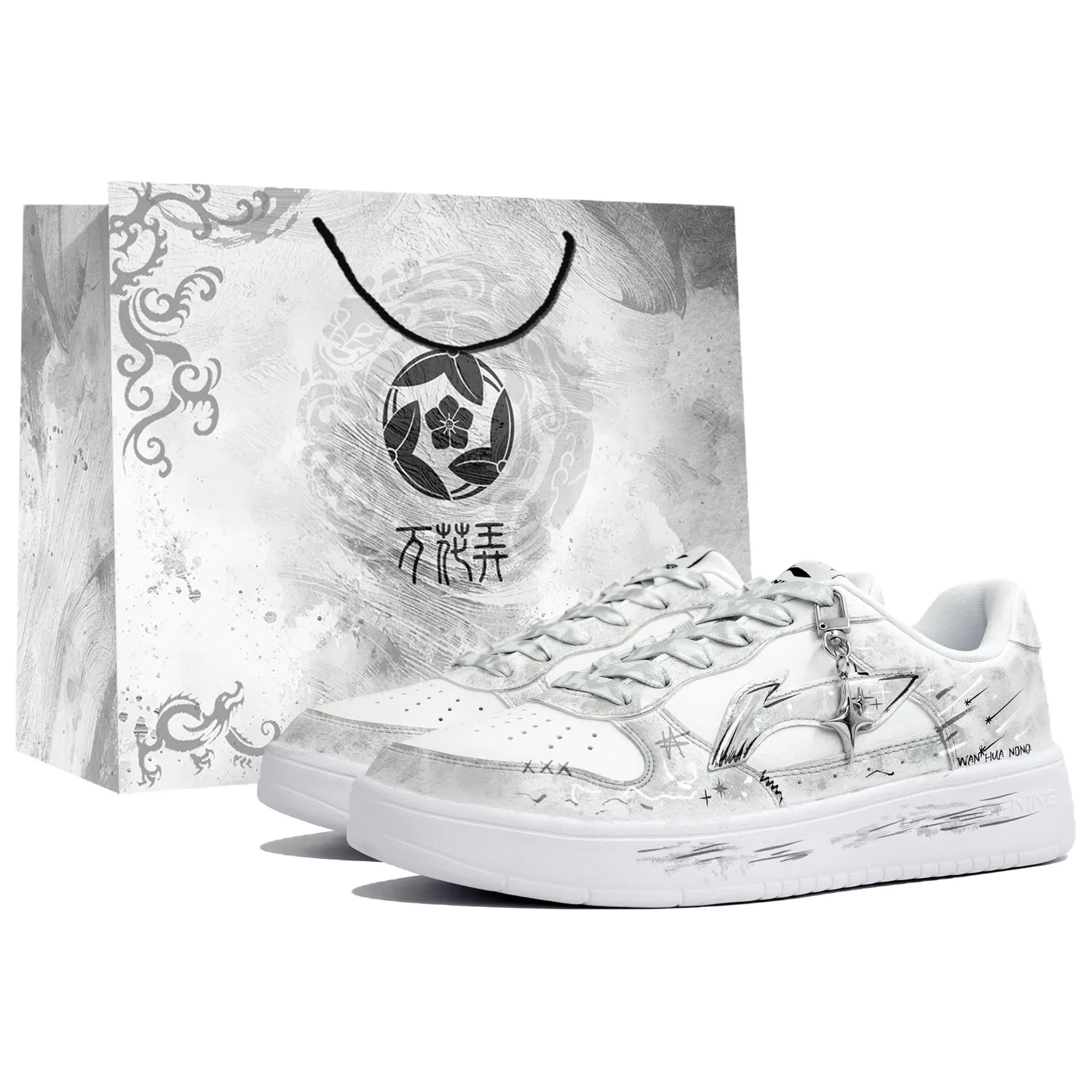 Кроссовки скейтбордические Li-Ning Wan Hua Nong серо-белые