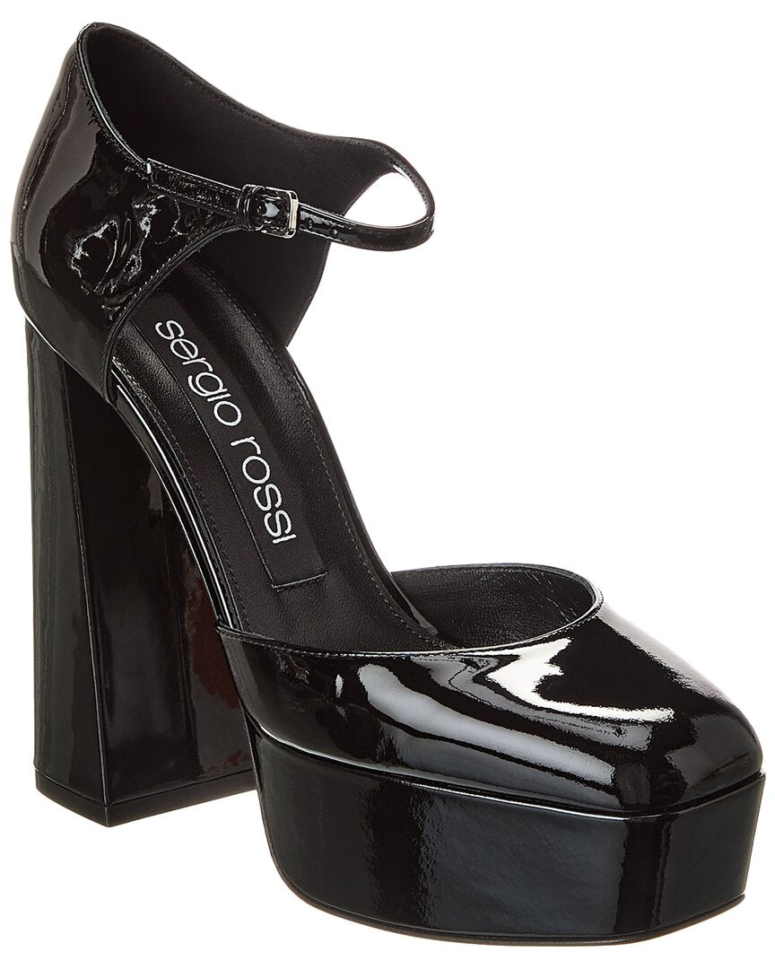 Sergio Rossi Patent Sandal, черный