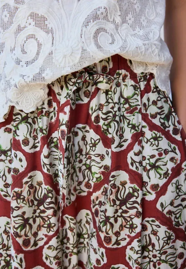 Брюки Next, red green tile print, красно-зеленый клетчатый принт