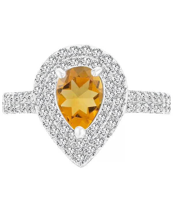 

Кольцо с аметистом (3/4 карата tw) и выращенным в лаборатории белым сапфиром (3/4 карата tw) в форме капли, выполненное из стерлингового серебра (также с другими камнями, выбранными по знаку зодиака) Macy'S, citrine