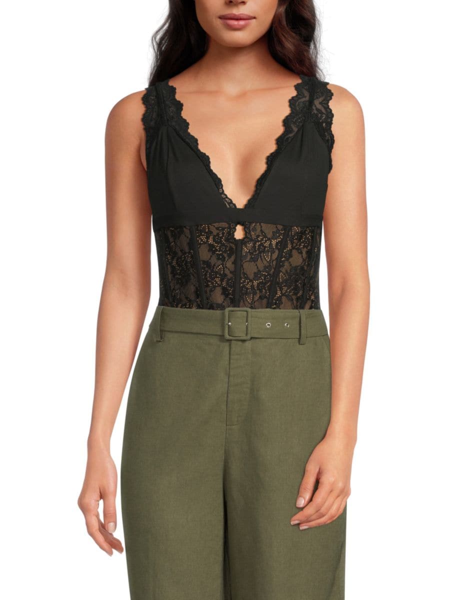

Боди Carlotta Lace & Boning Cami NYC, черный