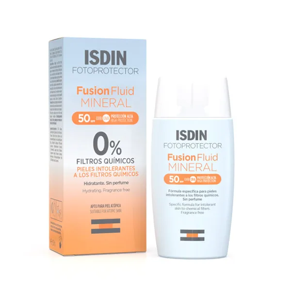 Жидкий фотопротектор 100% физические фильтры Fusion Fluid Mineral Spf 50 Isdin, 50 ml — фото 2