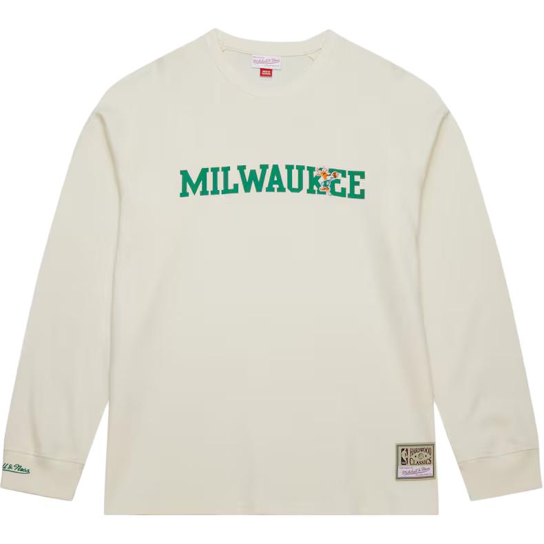 

Mitchell Ness Футболка Mitchell & Ness x NBA Milwaukee Bucks мужская cream