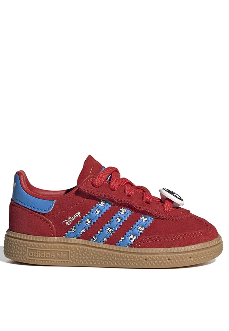 Детские кроссовки, на эластичных шнурках, модель Handball Spezial, Disney x ADIDAS, красный/синий