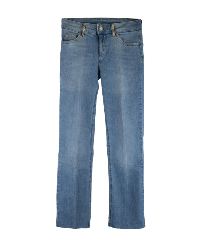 

Джинсы с золотистой металлической застежкой-молнией Liu Jo, синий