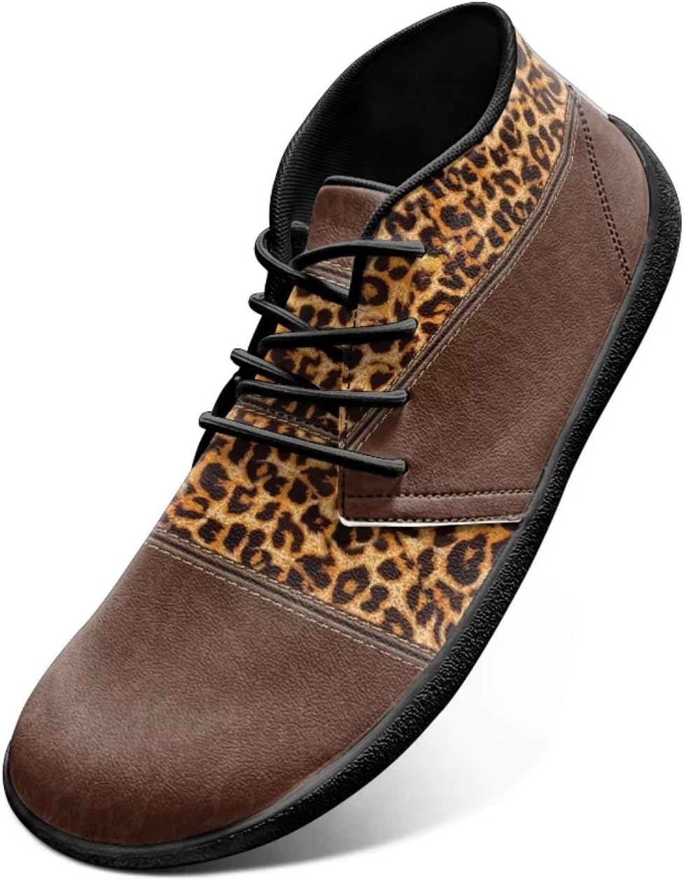 

Мужские классические кроссовки с шнуровкой, кожаные, с широкой носочной частью, удобные, с животным принтом, для бега и спорта, повседневная уличная обувь Chririnla, Leopard