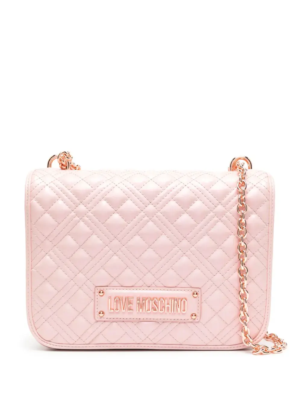 

Стеганая сумка на плечо с логотипом Love Moschino, розовый
