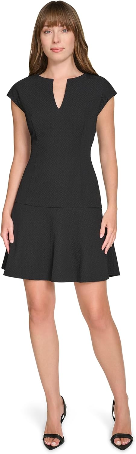 

Женское платье-футляр Tommy Hilfiger с расклешенным воротом и облегающим низом на бедрах, Black