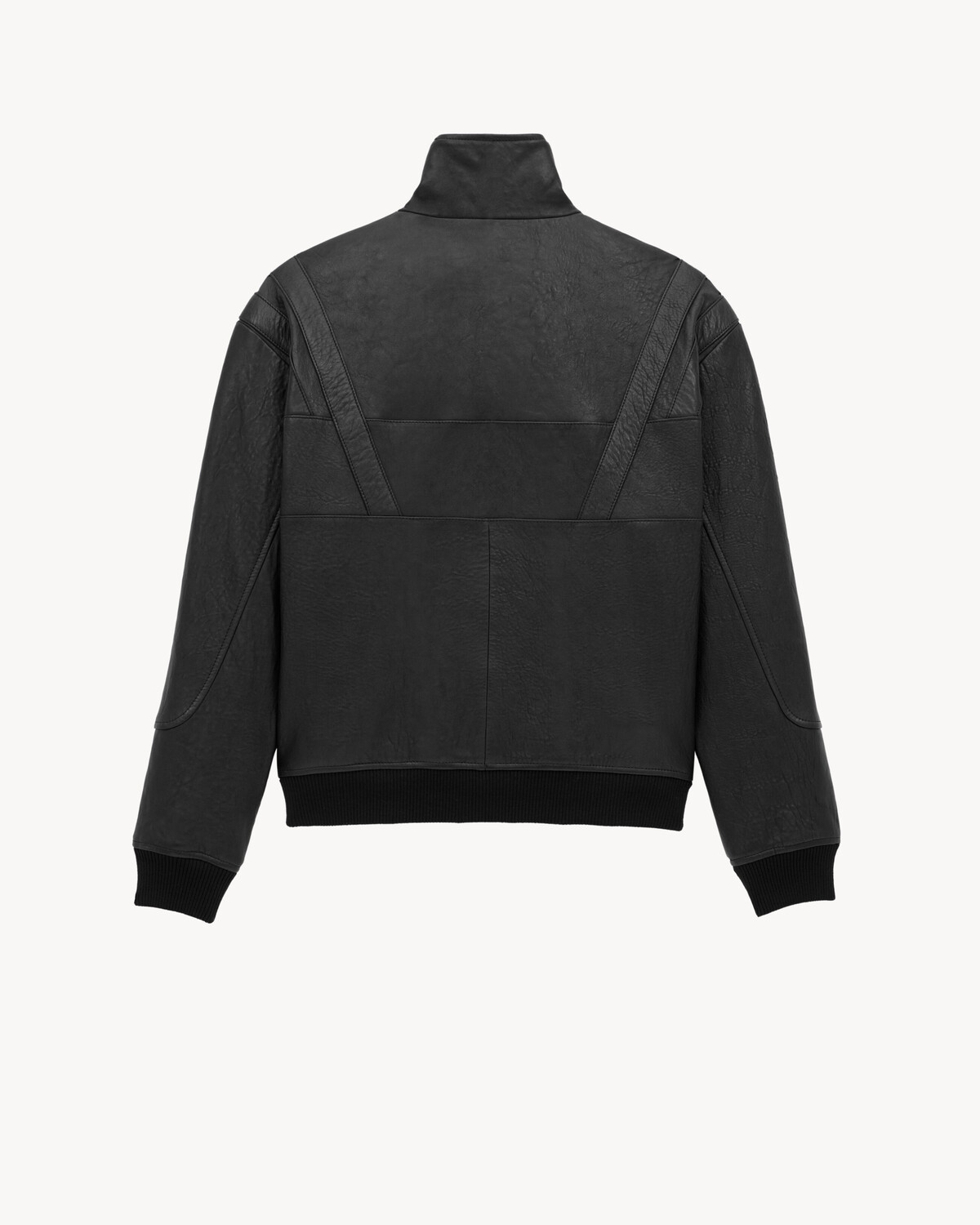Куртка из зернистой ягнячьей кожи Saint Laurent, черный — фото 4