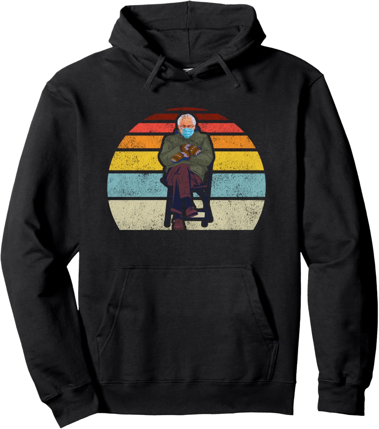 

Худи с винтажной надписью и мемом «Берни-Сандерс в варежке» Bernie Sanders Mitten Meme Store, черный