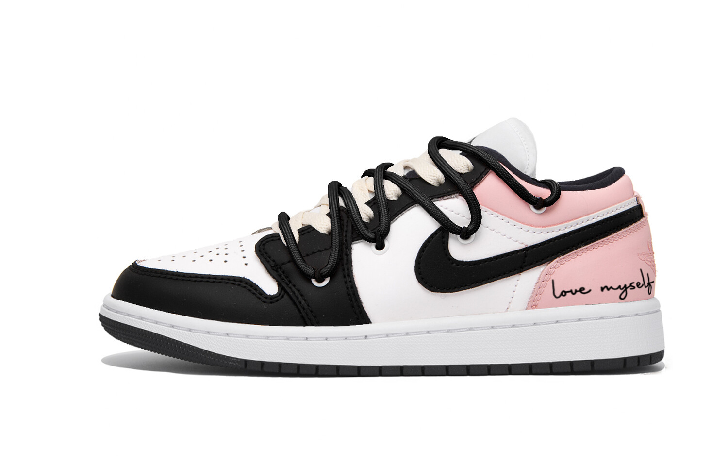 

Кроссовки Air Jordan 1 Vintage Basketball Shoes Women's Low-top Black/powder, черный/розовый