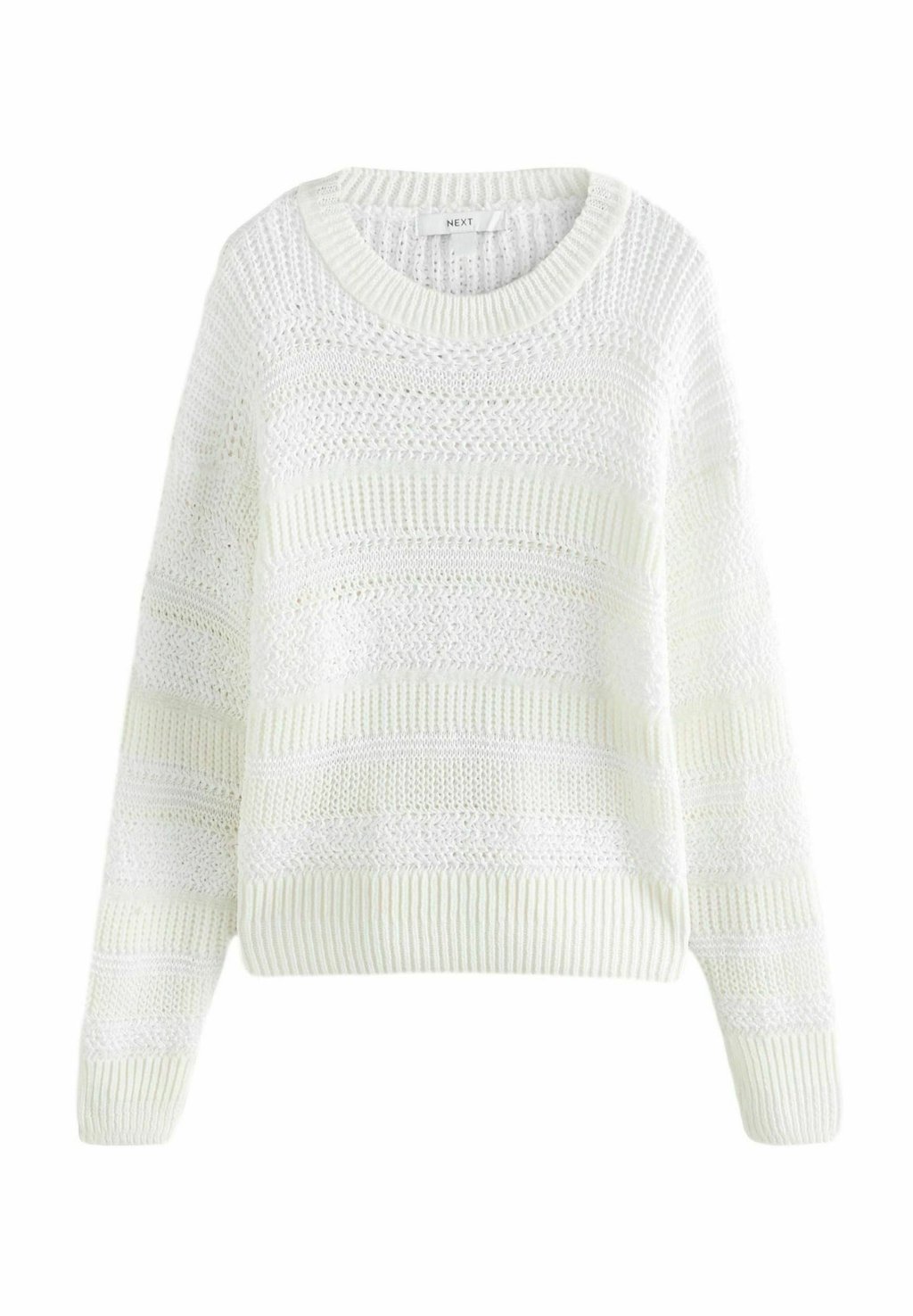 

Джемпер STITCHY STRIPED RELAXED CREW NECK Next, белый