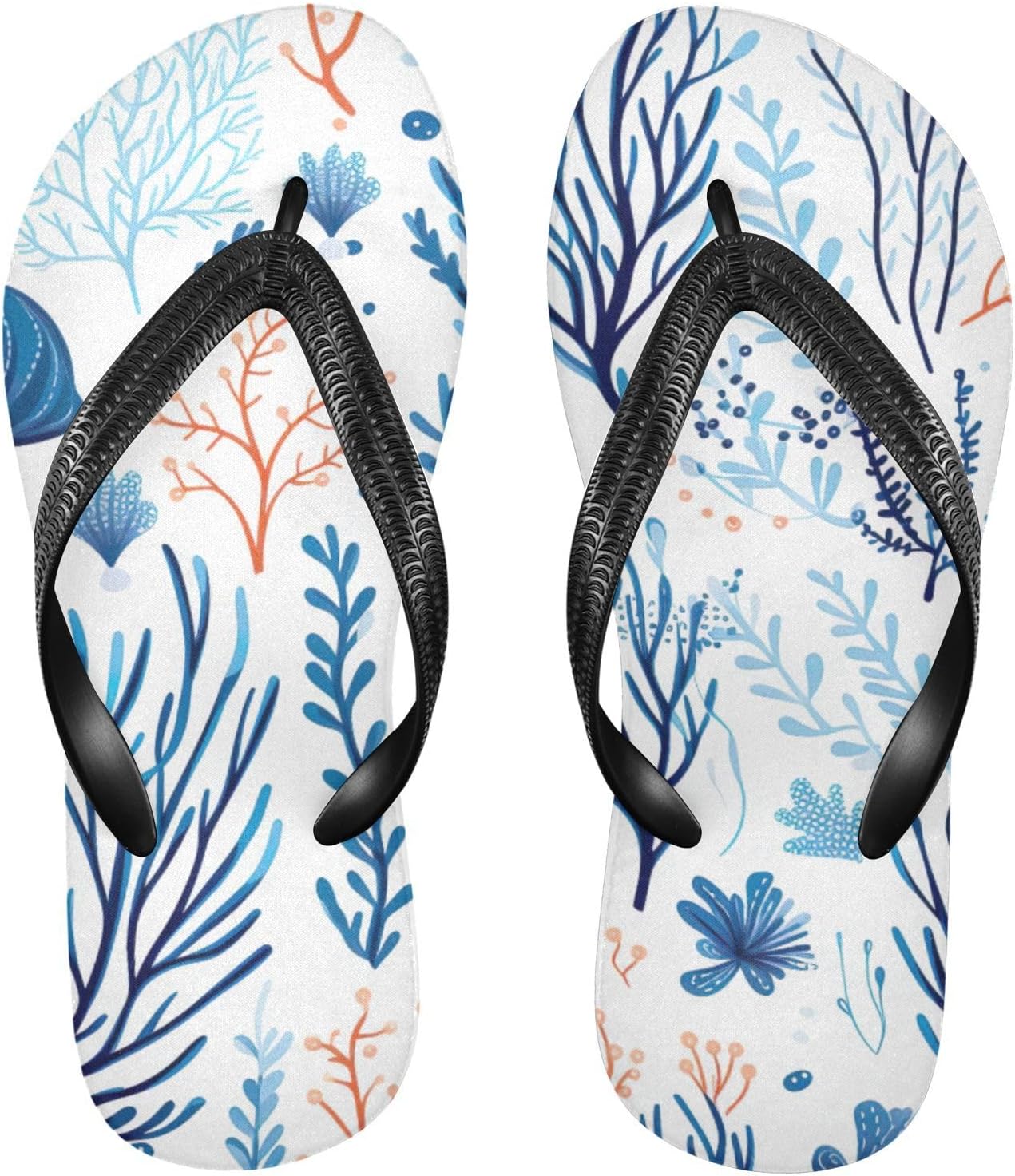 

Пляжные летние шлепанцы Seashell кораллово-синие для женщин и мужчин Kfbe