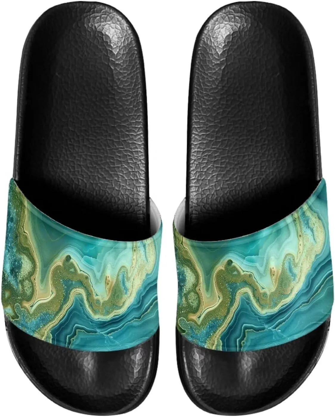 

Мужские шлепанцы для душа, нескользящие, с открытым носком, удобные, плоские, домашние тапочки Kathyboom, зеленый