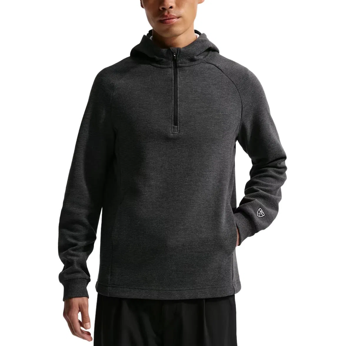 Толстовка Therma мужская, черный/белый/черный/черный, с капюшоном Nike, Black/White/Black/Black