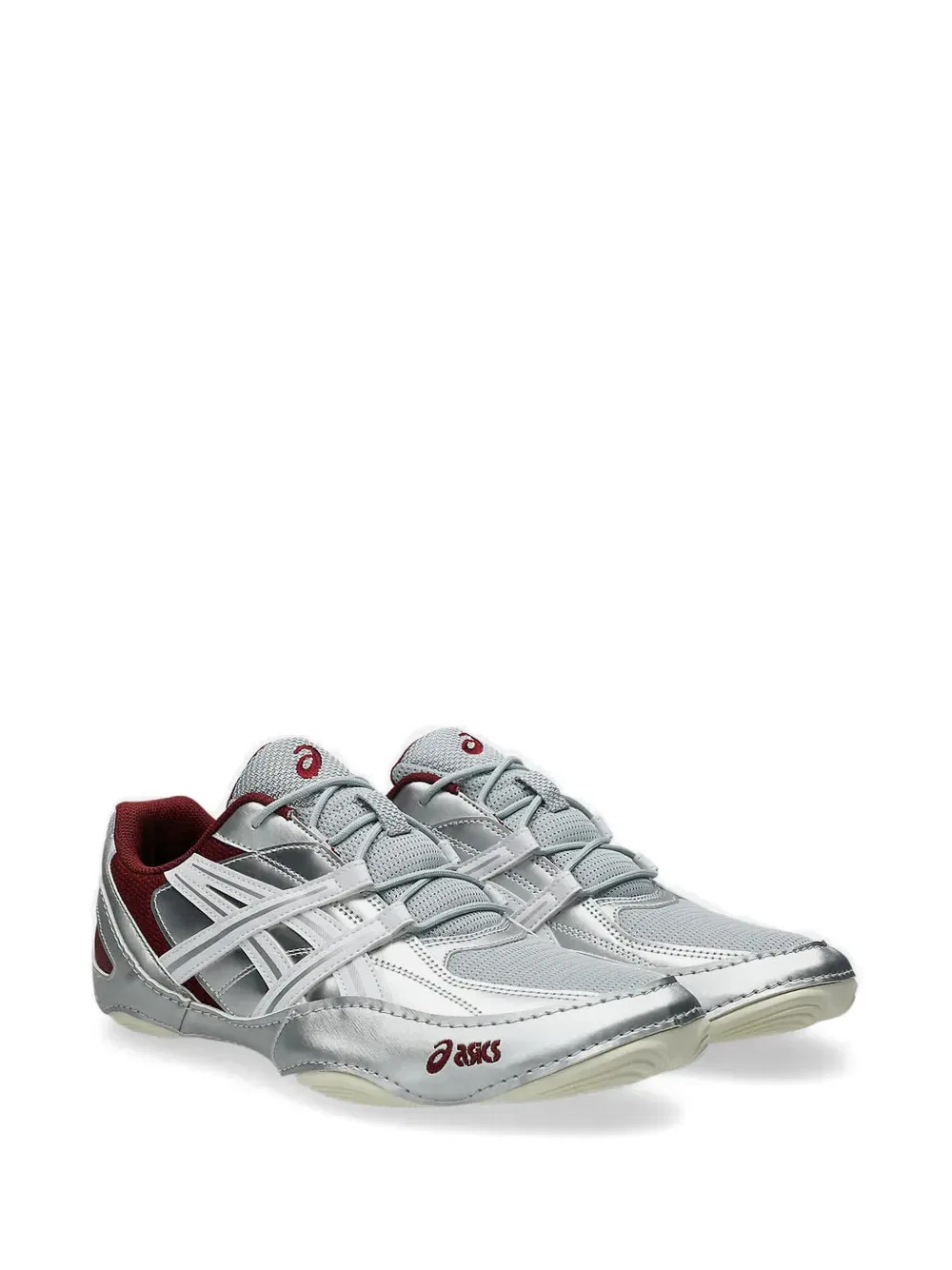 Полосатые кроссовки Hypersync Asics, серебро — фото 2