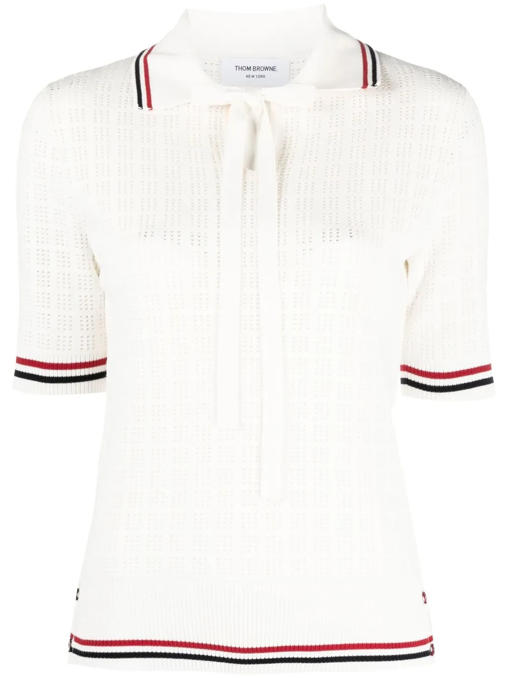 

Рубашка-поло RWB с ажурным узором THOM BROWNE, белый