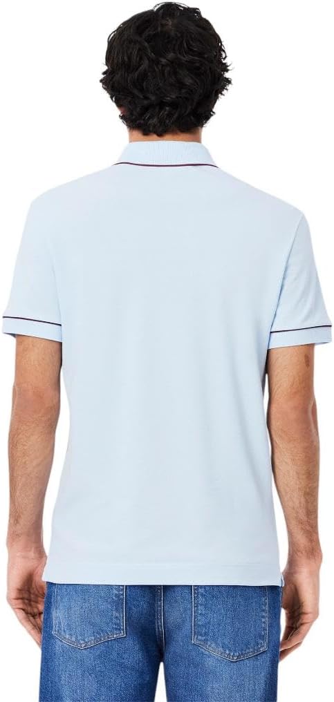 Lacoste мужская парижская поло с коротким рукавом regular fit и контрастным воротником и рукавами, Rill Blue — фото 3