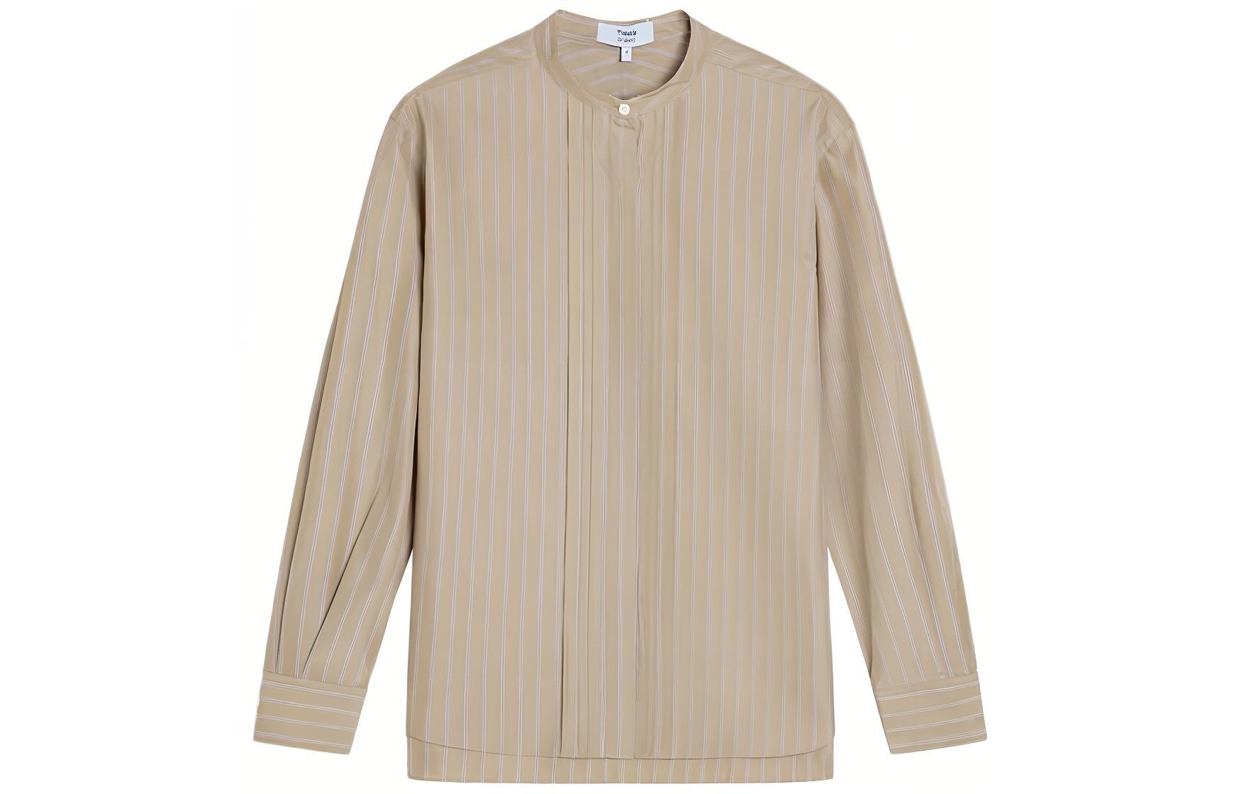 

THEORY Рубашка Women's Camel коричневая в полоску