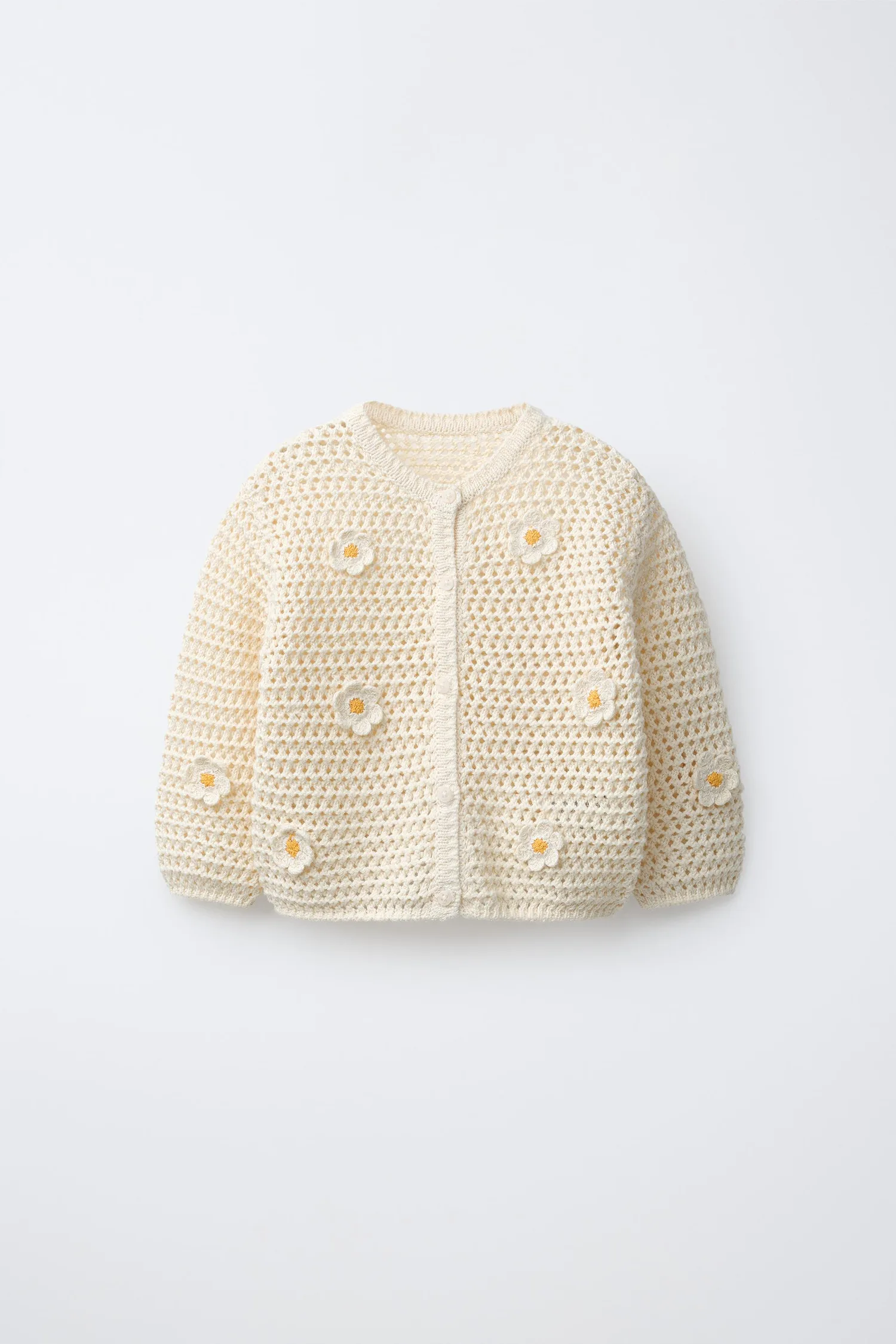 Вязаный кардиган "ромашка" Zara, экрю