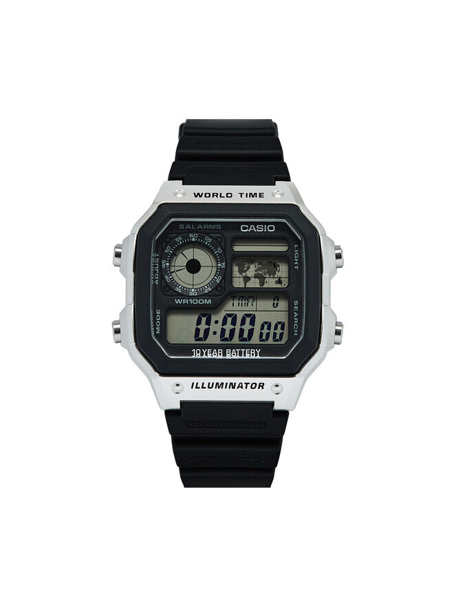 

Часы AE-1200WH-1CVEF Casio, черный/серебряный