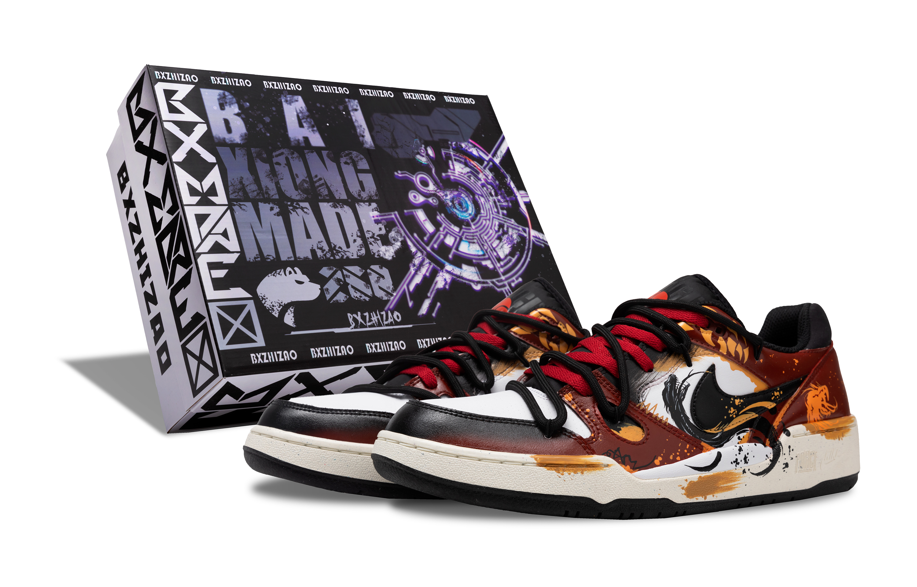 

Nike Износостойкие низкие кроссовки для скейтбординга Full Force, мужские, черно-красные