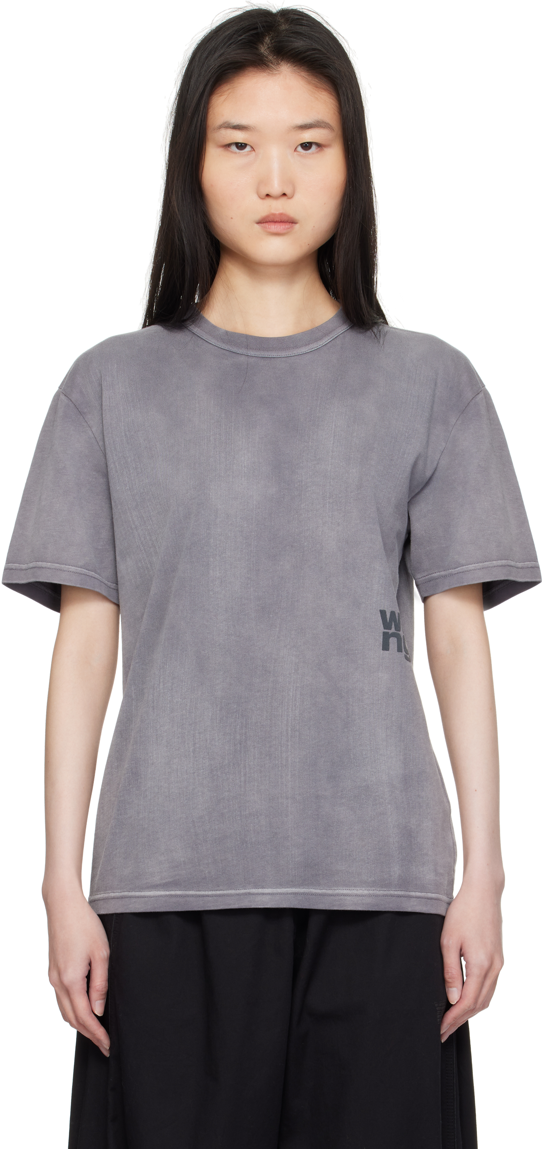 

Футболка с логотипом Grey Puff alexanderwang.t, Washed asphalt