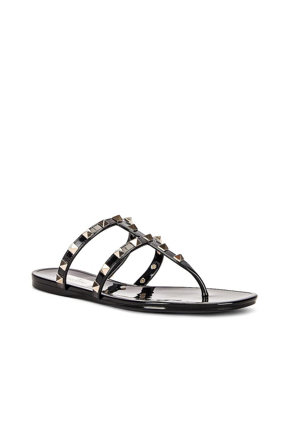 Летние сандалии Rockstud из ПВХ с ремешками Valentino Garavani, цвет Nero — фото 2