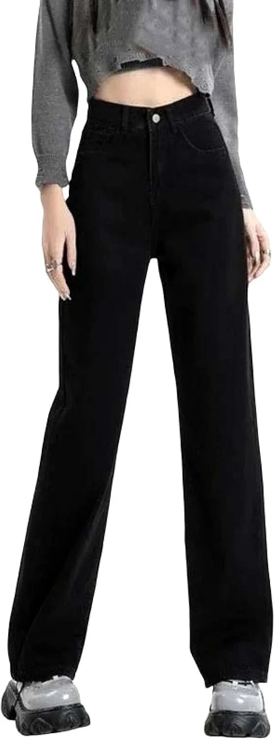 Женские джинсы с высокой талией и прямыми штанинами Casual Stretch Washed для офиса