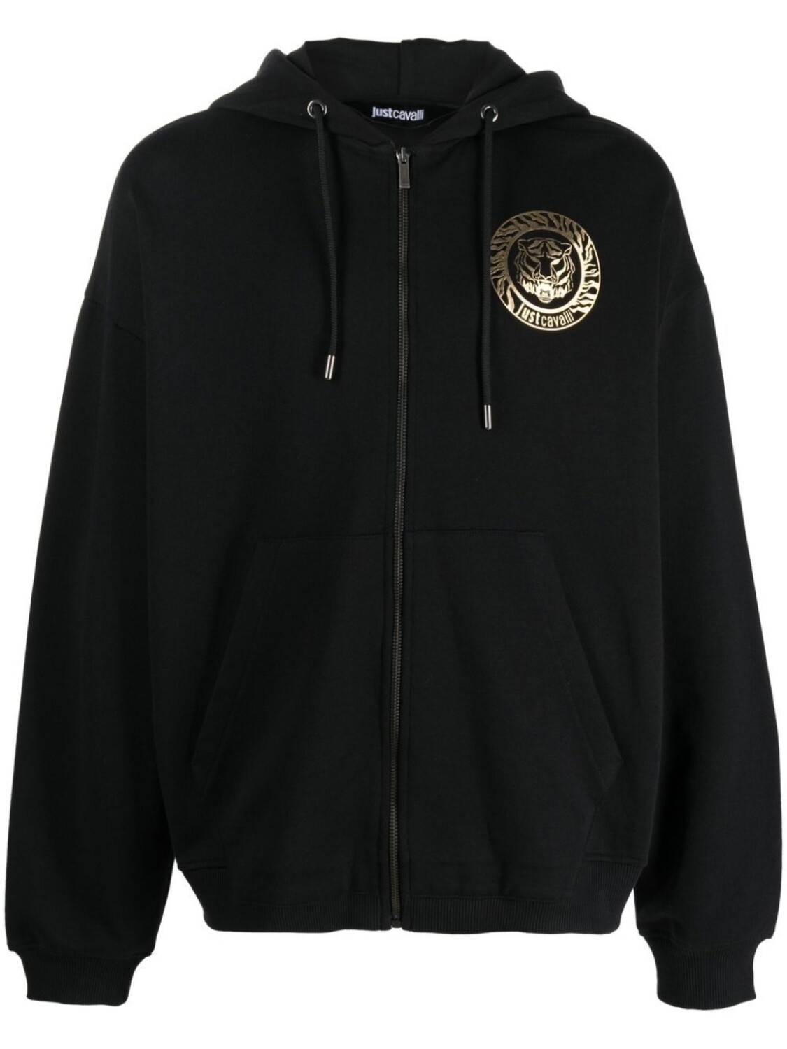 

Just Cavalli logo-print cotton hoodie, черный