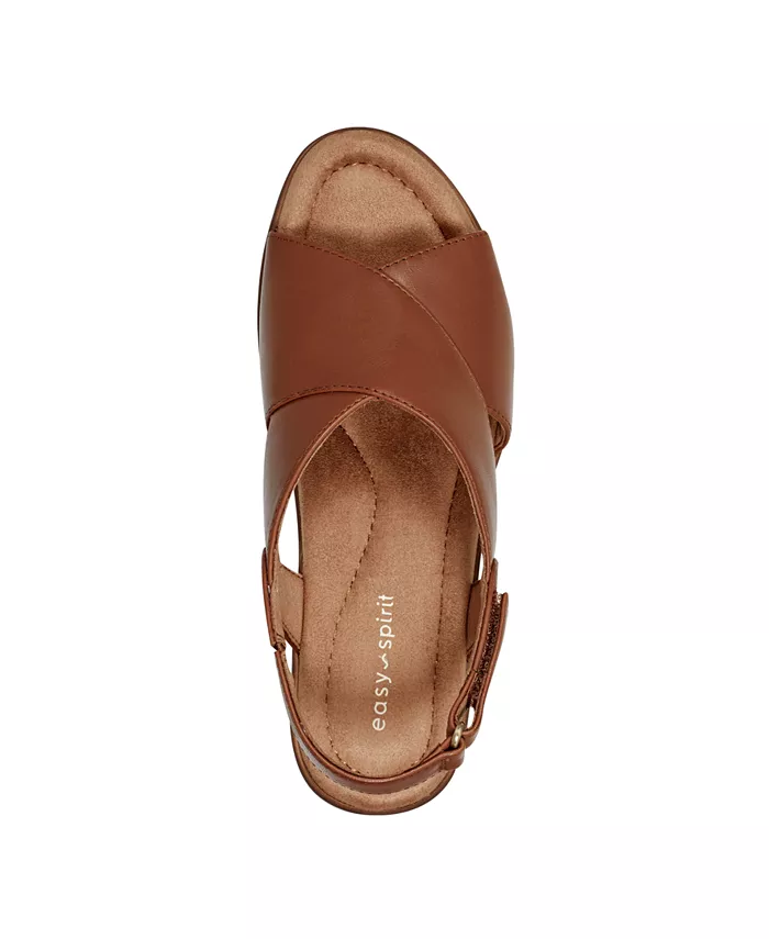Сандалии Chantal Crisscross на низком каблуке из кожи Easy Spirit, коричневый — фото 4