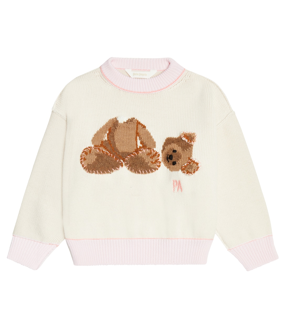 

Вышитый свитер из девственной шерсти Palm Angels Kids, Pink Salmon Pink