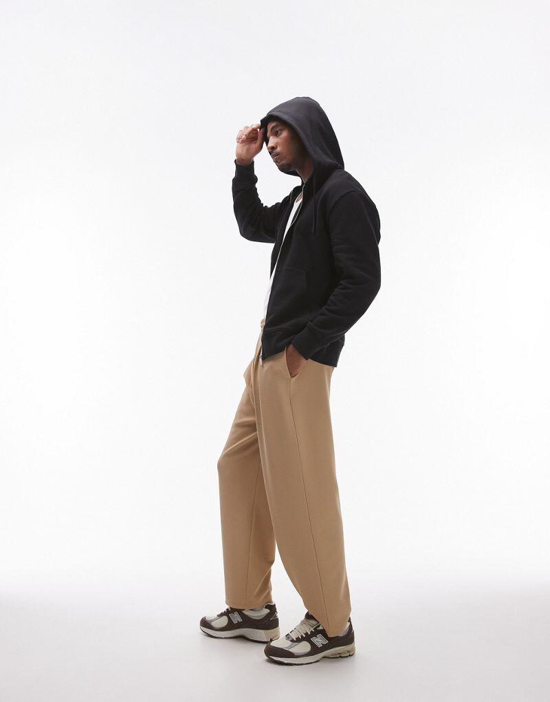 

Черная толстовка с молнией и полной молнией Topman