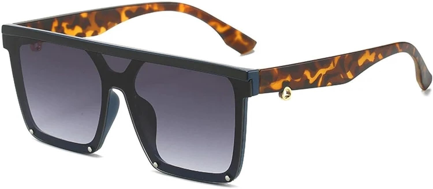 

Модные классические солнцезащитные очки для женщин и мужчин, винтажные, цельные, в большой оправе, для путешествий и вождения, с защитой от УФ-излучения UV400 TKKTLLT, Leopard Gray