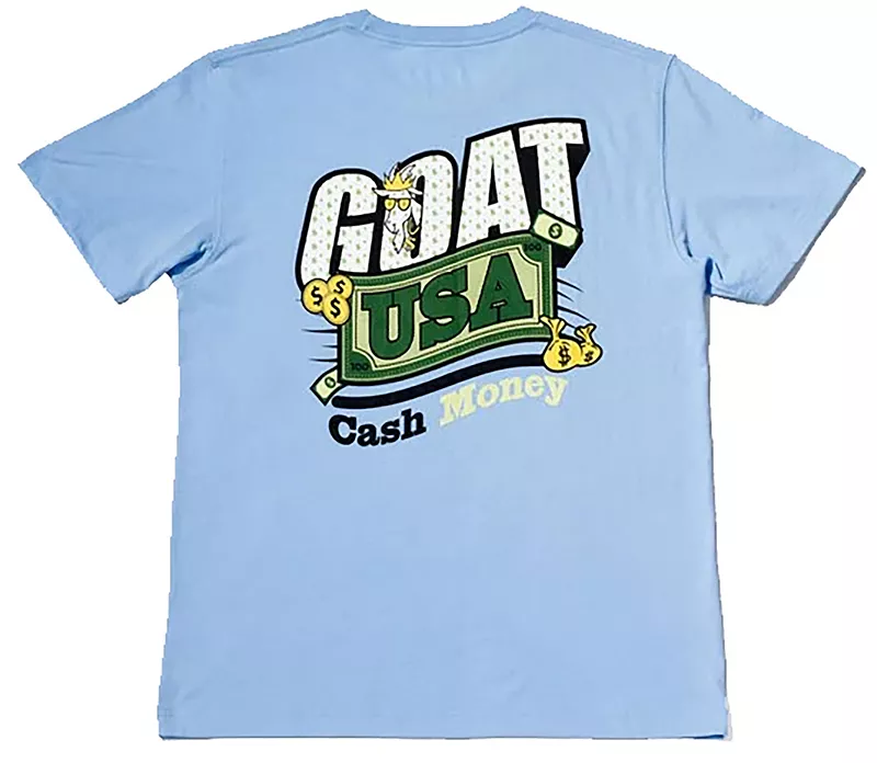 

Футболка GOAT USA для взрослых Cash Money 24 фута, цвет Carolina Blue
