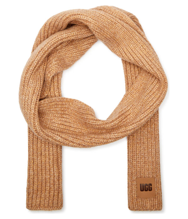 

Шарф в рубчик Ugg с добавлением шерсти, коричневый