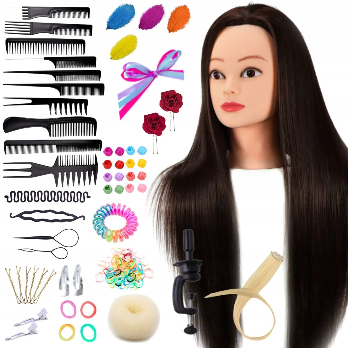 

Учебная головка для парикмахерской, расчесывающая головка, штатив, бронза [DG-GF5] Inna Marka