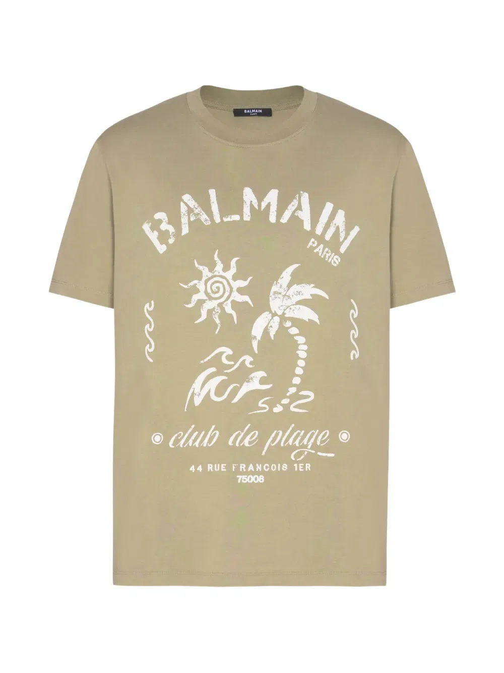 Футболка с коротким рукавом и круглым вырезом Balmain, зеленый