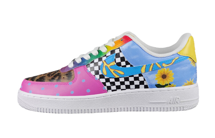 

Кроссовки Nike Air Force 1 Skateboarding Shoes Men Low-top Blue/pink/black/white, цвет Multicolor
