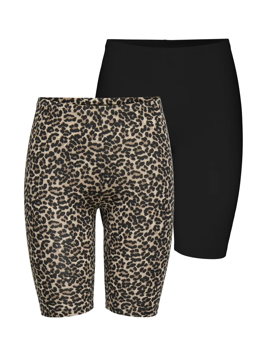 

Only велосипедки "ONLLIVE LOVE AOP CITY SHORTS 2-PACK JRS" (комплект, 2 шт.), цвет Black Pack:Gingerroot Tikkie Leo
