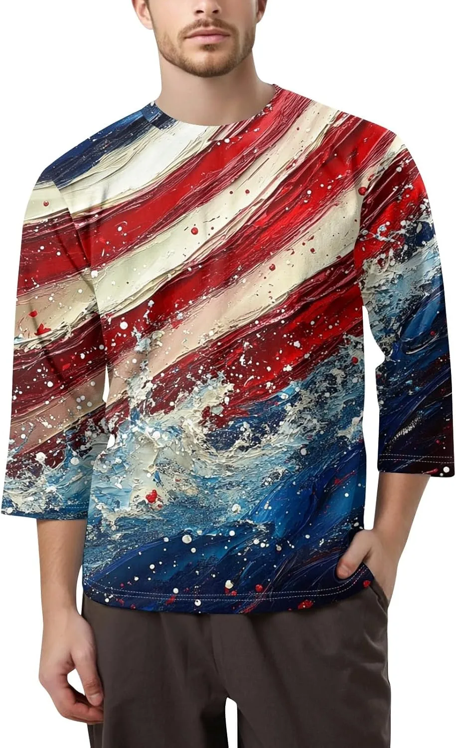 

WENKOMG1 мужская бейсболка с коротким рукавом и принтом ко Дню независимости, S-4XL