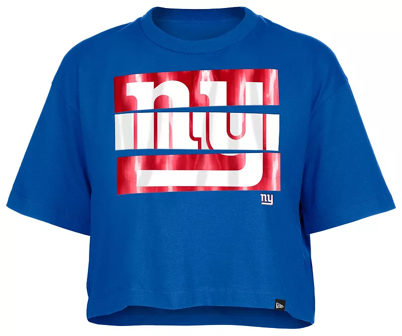 

Женская синяя футболка свободного кроя с вставками New Era New York Giants