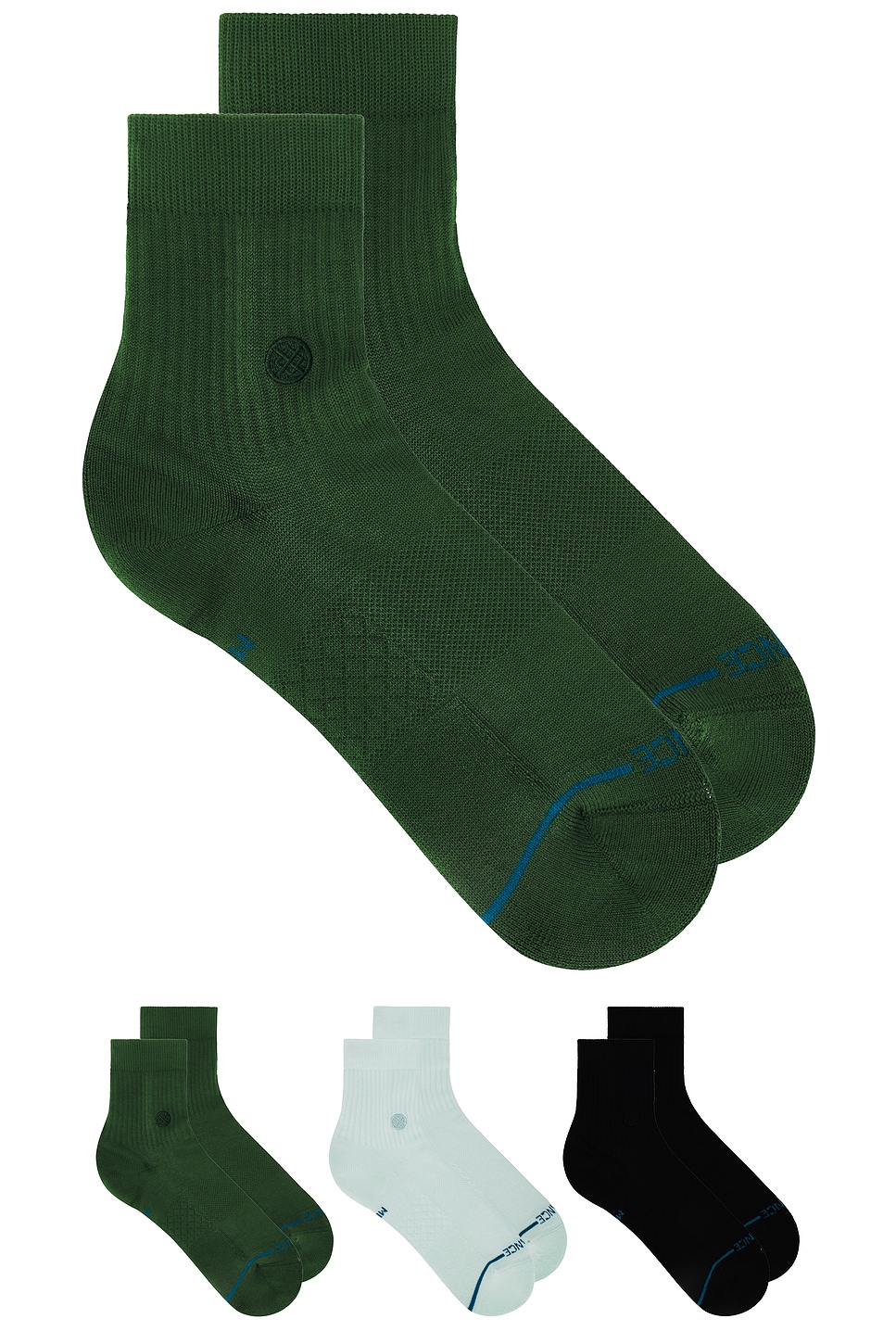 

Набор из трех пар носков Icon Quarter от Stance, green