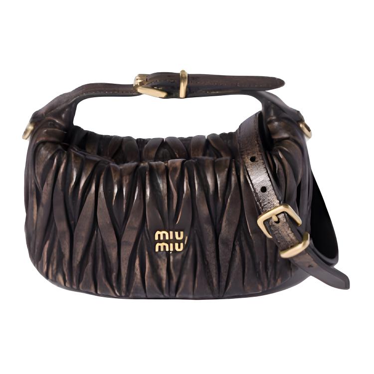 

MIU MIU Сумка-клатч Nappa Sheepskin женская coffee brown